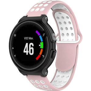 Garmin Siliconen sportbandje - Roze + wit - Garmin Forerunner 220 / 230 / 235 / 620 / 630 / 735 (XT)