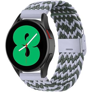 Samsung Braided nylon bandje - Groen / grijs - Samsung Galaxy Watch 4 - 40mm / 44mm