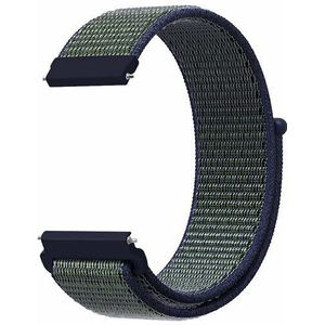 Garmin Garmin Forerunner 55 / 245 / 645 - Sport Loop nylon bandje - Blauw met groene band