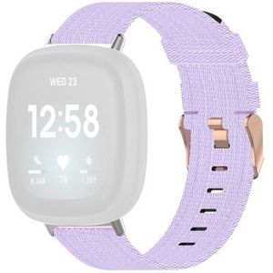 Fitbit Versa 3/4 & Sense 1/2 Canvas nylon bandje - Lila