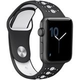 Apple watch Sportbandje combi-kleuren - Zwart + wit - Geschikt voor Apple Watch 38mm / 40mm / 41mm