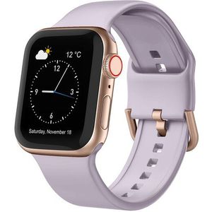 Apple watch Soft siliconen bandje met gespsluiting - Pastel paars - Geschikt voor Apple Watch 38mm / 40mm / 41mm