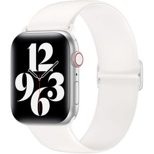 Apple watch Elastische Solo Loop bandje - Wit - Geschikt voor Apple Watch 42mm / 44mm / 45mm / 49mm
