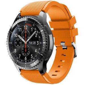 Samsung Siliconen sportbandje - Oranje - Geschikt voor Samsung Galaxy Watch 3 (45mm) - Galaxy Watch 46mm - Samsung Gear S3 Classic & Frontier