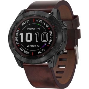 Garmin Leren bandje - Bruin - Garmin Quatix 7X / 6X & Tactix 7 (pro)