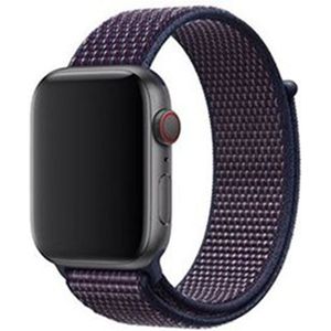 Apple watch Sport Loop nylon bandje - Donker paars - Geschikt voor Apple Watch 42mm / 44mm / 45mm / 49mm - Apple watch bandjes