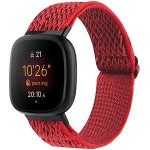 Fitbit Versa 3/4 & Sense 1/2 Nylon loop bandje - Rood