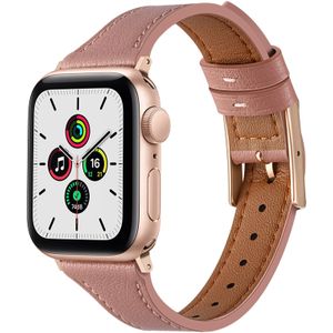 Apple watch Leren bandje - Oudroze - Geschikt voor Apple Watch 38mm / 40mm / 41mm - Apple watch bandjes