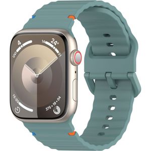 Apple watch Wave sportband - Dennegroen - Geschikt voor Apple Watch 38mm / 40mm / 41mm / 42mm - Apple watch bandje