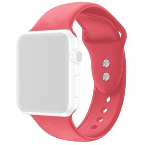 Siliconen sportbandje - Koraal rood - Dubbele druksluiting - Geschikt voor Apple Watch 42mm / 44mm / 45mm / 49mm