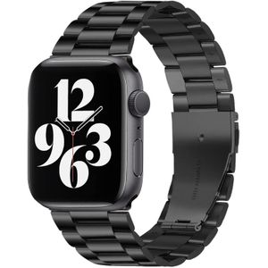 Stalen schakelband - Zwart - Geschikt voor Apple watch 42mm / 44mm / 45mm / 49mm