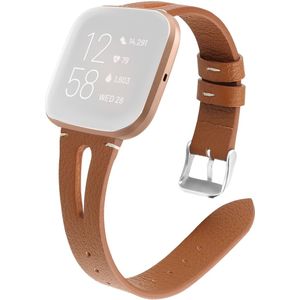 Fitbit Versa 1/ 2 & Lite  bandje TPU leer - Bruin