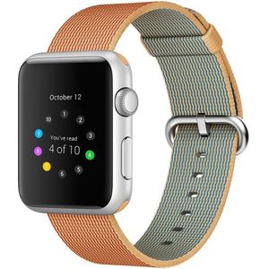 Apple watch Nylon bandje - Licht bruin / Rood - Geschikt voor Apple Watch 38mm / 40mm / 41mm - Apple watch bandjes