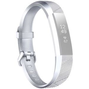 Fitbit Alta Siliconen bandje - Maat: Large - Zilver