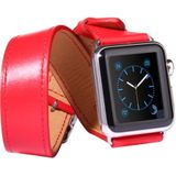 Apple watch Kakapi Double Strap bandje - Rood - Geschikt voor Apple Watch 42mm / 44mm / 45mm / 49mm