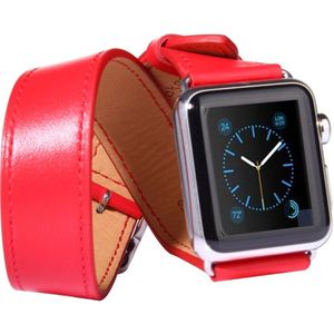 Apple watch Kakapi Double Strap bandje - Rood - Geschikt voor Apple Watch 42mm / 44mm / 45mm / 49mm - Apple watch bandjes