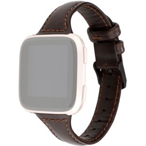 Fitbit Versa 1 / 2 & Lite Lederen bandje - Donkerbruin