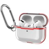 Apple AirPods Pro / AirPods Pro 2 hoesje - TPU - Split series - Transparant / Rood