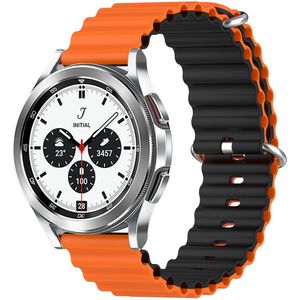 Samsung Ocean Style bandje - Oranje / zwart - Samsung Galaxy Watch 4 Classic - 42mm & 46mm