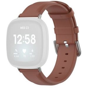 Fitbit Versa 3/4 & Sense 1/2 leren bandje - Bruin