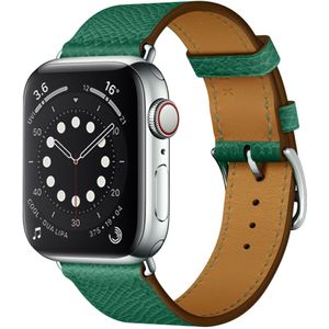 Lederen bandje - Groen - Geschikt voor Apple Watch 42mm / 44mm / 45mm / 49mm