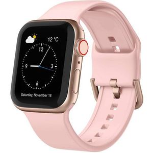 Soft siliconen bandje met gespsluiting - Roze - Geschikt voor Apple Watch 42mm / 44mm / 45mm / 49mm