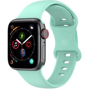 Siliconen sportbandje - Mint Groen - Maat: S/M - Geschikt voor Apple Watch 38mm / 40mm / 41mm