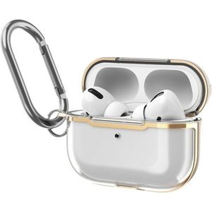 Apple AirPods Pro / AirPods Pro 2 hoesje - TPU - Split series - Transparant / Goud