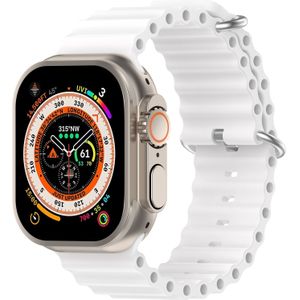 Ocean bandje - Wit - Geschikt voor Apple Watch 42mm / 44mm / 45mm / 49mm