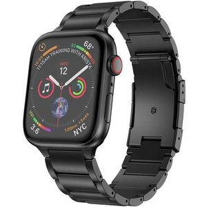 Titanium schakelband - Zwart - Geschikt voor Apple watch 38mm / 40mm / 41mm