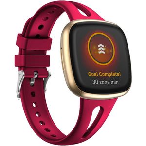 Fitbit Versa 3 & 4 / Sense 1 & 2  - Sportbandje druppel design - Small - Rood