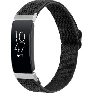 FitBit Inspire 2 Elastische solo loop nylon bandje - Zwart