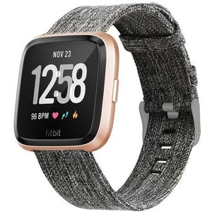 Canvas nylon bandje Fitbit Versa 1 / 2 & Lite- Grijs