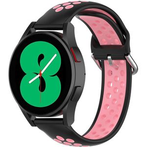 Samsung Siliconen sportbandje met gesp - Zwart + roze - Samsung Galaxy Watch 4 - 40mm / 44mm