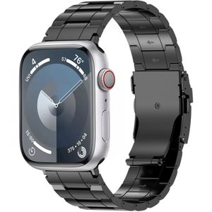 Titanium Premium Link bandje  - Zwart - Geschikt voor Apple Watch 42mm / 44mm / 45mm / 49mm
