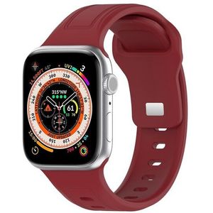 Apple watch Square siliconen band - Bordeaux - Geschikt voor Apple Watch 38mm / 40mm / 41mm / 42mm - Apple watch bandje