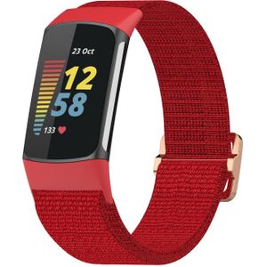 Fitbit Charge 5 & 6 - Elastisch nylon bandje - Rood