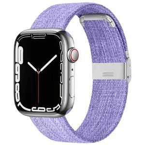 Apple watch Canvas Limited Edition nylon bandje - Paars - Geschikt voor Apple Watch 42mm / 44mm / 45mm / 49mm - Apple watch bandjes