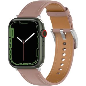 Apple watch Luxe leren bandje - Oudroze - Geschikt voor Apple Watch 38mm / 40mm / 41mm / 42mm - Apple watch bandje