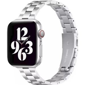 Apple watch Stalen slim fit schakelband - Zilver - Geschikt voor Apple watch 44mm / 45mm / 46mm / 49mm - Apple watch bandje