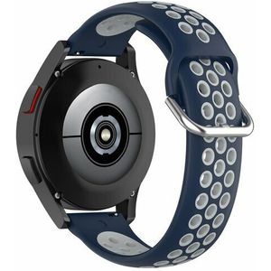Samsung Siliconen sportbandje met gesp - Grijs + donkerblauw - Samsung Galaxy Watch 3 - 45mm