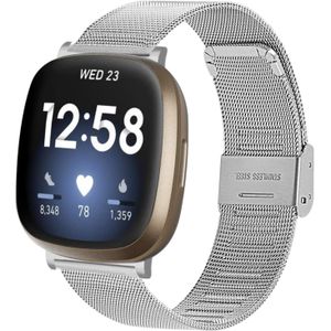 Fitbit Versa 3/4 & Sense 1/2 - Milanese bandje met klemsluiting - Zilver