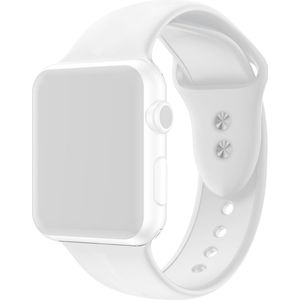 Siliconen sportbandje - Wit - Dubbele druksluiting - Geschikt voor Apple Watch 38mm / 40mm / 41mm