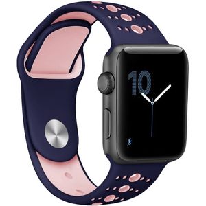 Apple watch Sportbandje combi-kleuren - Paars + roze - Geschikt voor Apple Watch 42mm / 44mm / 45mm / 49mm - Apple watch bandjes