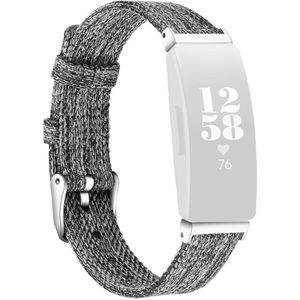 Fitbit Inspire 1 / HR / Ace 2 Canvas nylon bandje - Maat: Large - Grijs