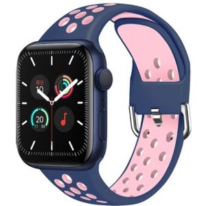 Siliconen sportband met gesp - Blauwpaars + Roze - Geschikt voor Apple Watch 42mm / 44mm / 45mm / 49mm