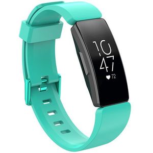 Fitbit Inspire 1 / HR / Ace 2 siliconen bandje met gesp - Maat: Small - turquoise