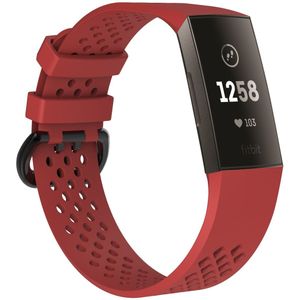 Fitbit Charge 3 & 4 sport bandje - Maat: Large - Rood
