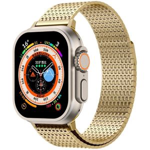 Apple watch Stainless Steel Loop band - Goud - Extra strong - Geschikt voor Apple Watch 44mm / 45mm / 46mm / 49mm - Apple watch bandje