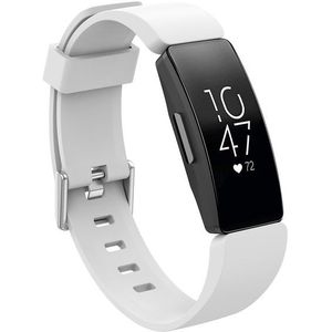 Fitbit Inspire 1 / HR / Ace 2 siliconen bandje met gesp - Maat: Large - wit